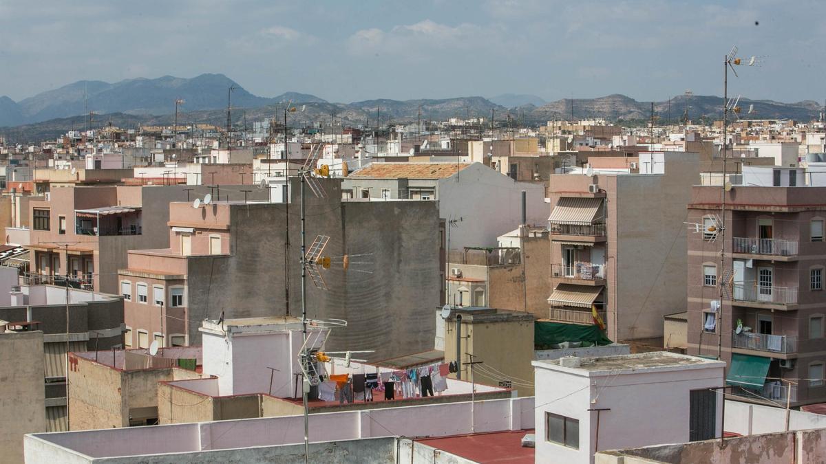 El barrio de Carrús, en una imagen aérea, en la que se ven edificios.