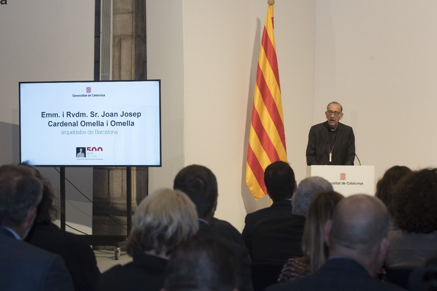 Un centenar de persones commemoren a la Generalitat els 500 anys de l'estada de Sant Ignasi a Catalunya