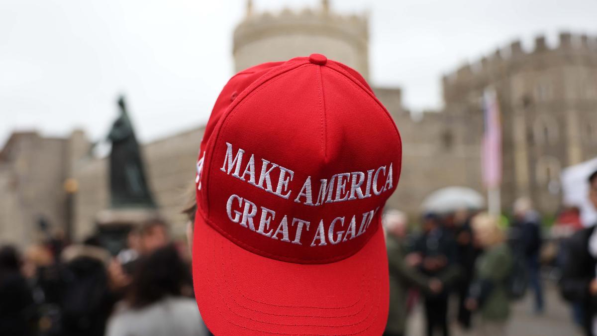 Donald Trump y Melania Trump, en su segunda visita de estado al Reino Unido.