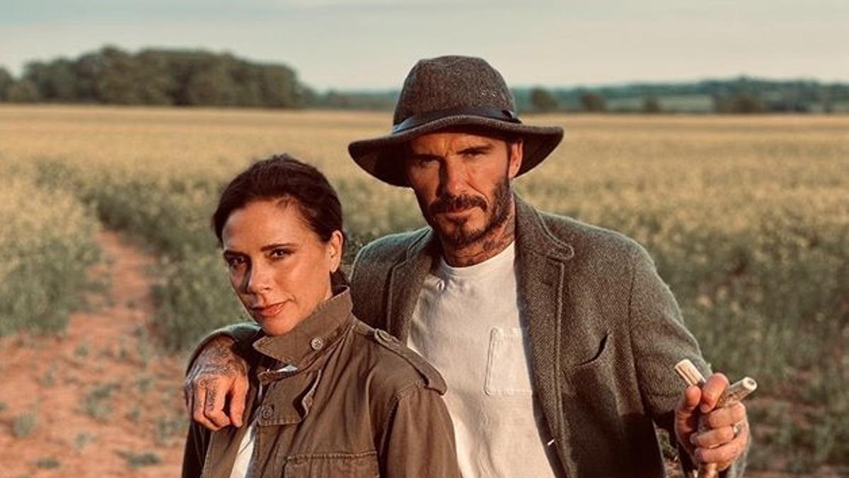 David Beckham y Victoria Beckham, en una de las fotos de Instagram, tomadas en su finca