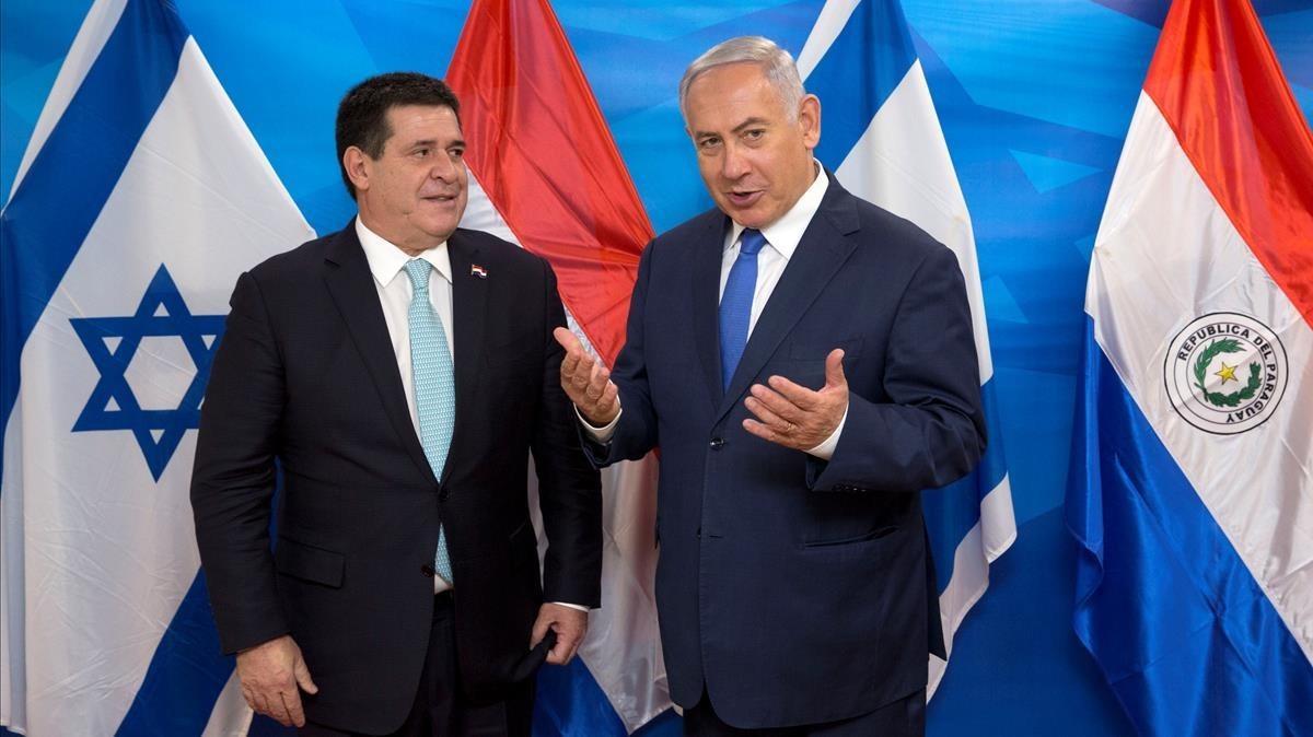 Horacio Cartes y Binyamin Netanyahu. Horacio Cartes y Binyamin Netanyahu.