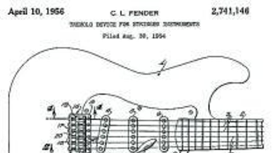 Diseño de una de las patentes de Fender. 
