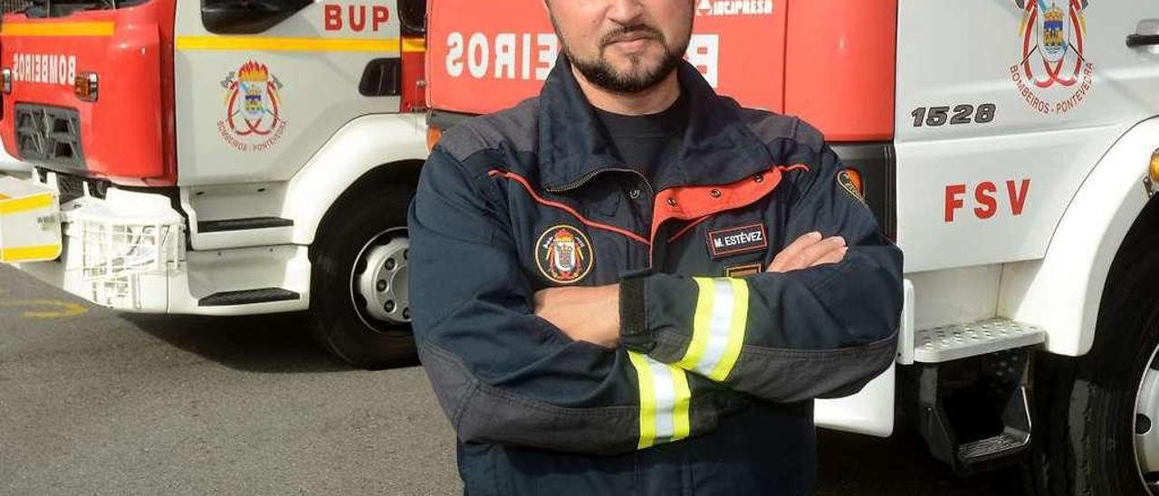 Miguel Estévez, jefe de bomberos de Pontevedra. // Rafa Vázquez