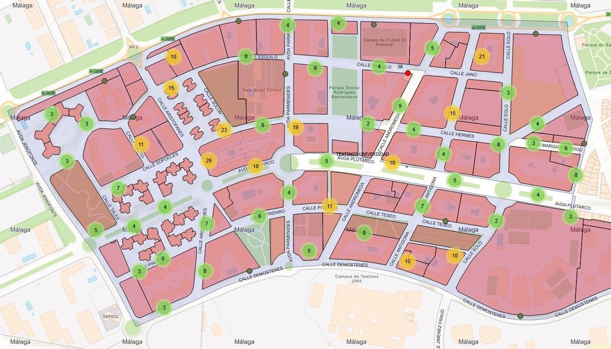 Mapa ZAS de Teatinos.