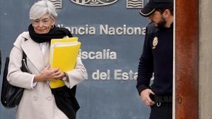 La abogada Olga Tubau, el pasado mes de enero, en la Audiencia Nacional, donde se celebraba el juicio contra Josep Lluis Trapero.