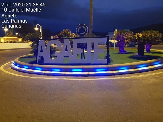 Inauguración de la primer rotonda con iluminación Led de Canarias en Agaete