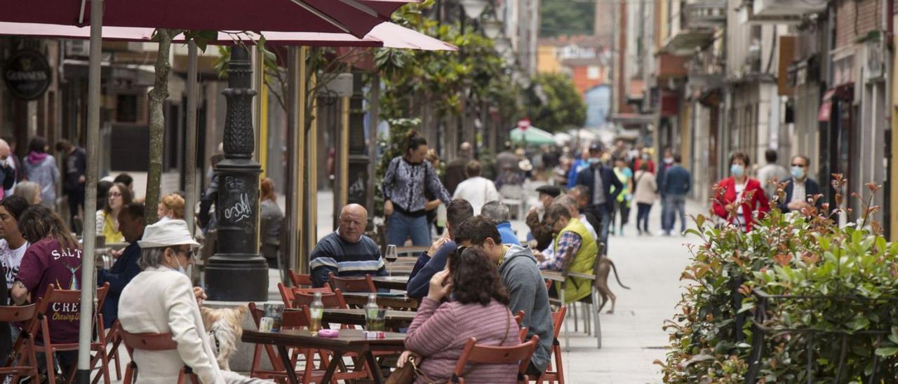 La zona de terrazas de la calle Jerónimo Ibrán.