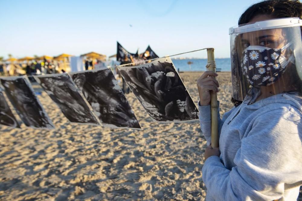 Tercer día consecutivo de protestas por el Mar Menor: Playa Villananitos