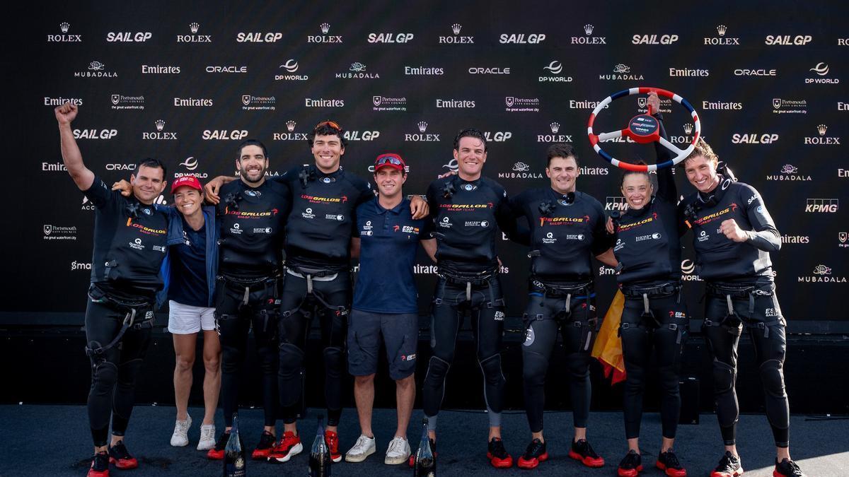 Los Gallos SailGP Team celebran su triunfo en el GP de Gran Bretaña.