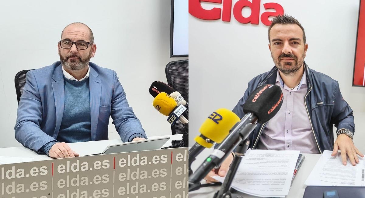 El concejal del PP Felipe Martínez en la rueda de prensa de este lunes. A la derecha, el concejal de Hacienda, el socialista Fernando Gómez