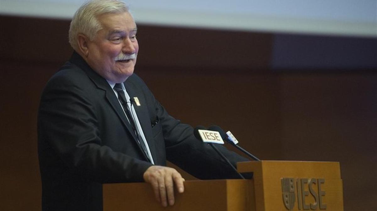 Lech Walesa, ahir al IESE de Barcelona.