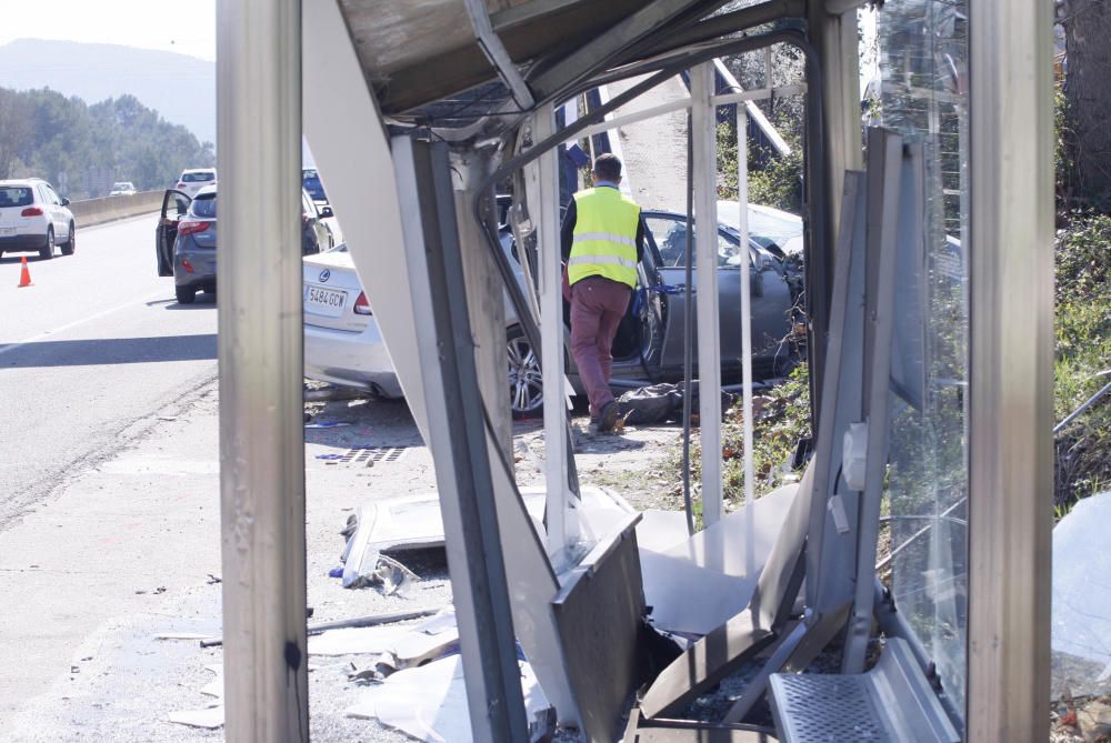 Accident de trànsit a la C-66 a Palol de Revardit