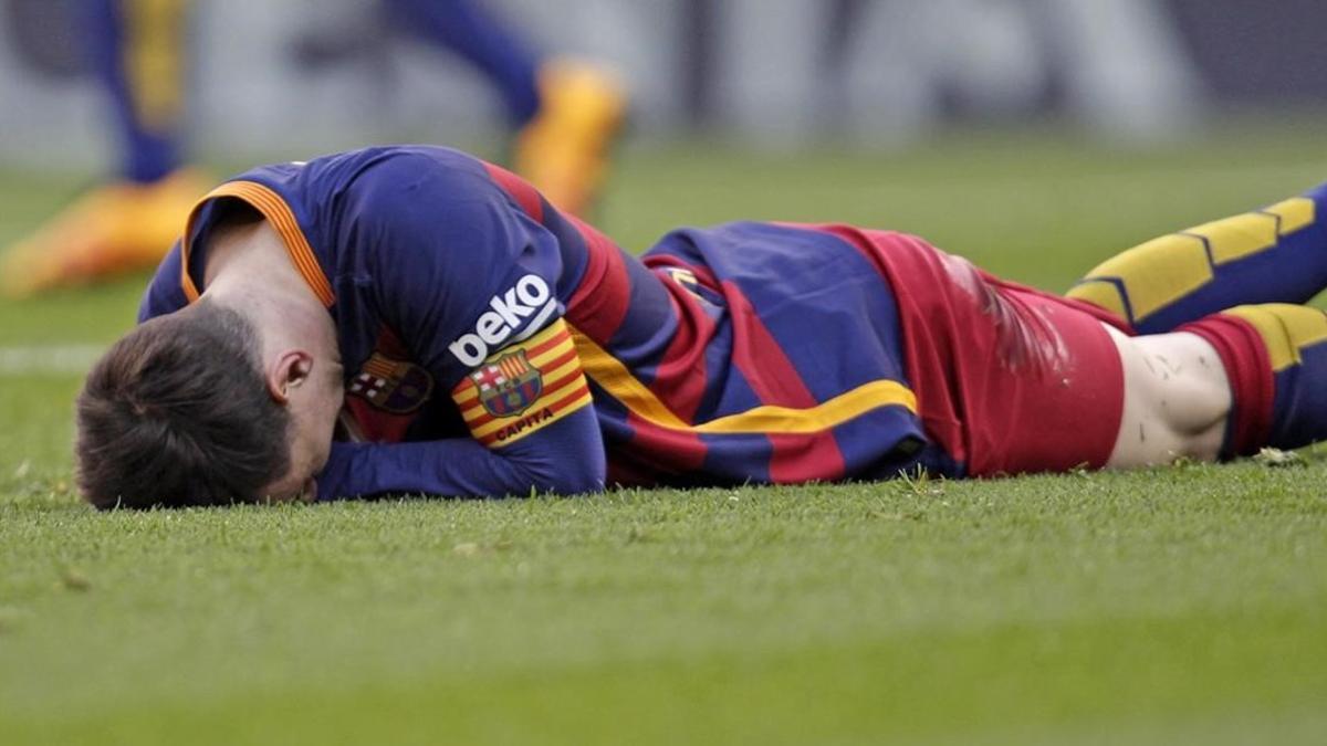 Leo Messi, durante el encuentro ante el Villarreal
