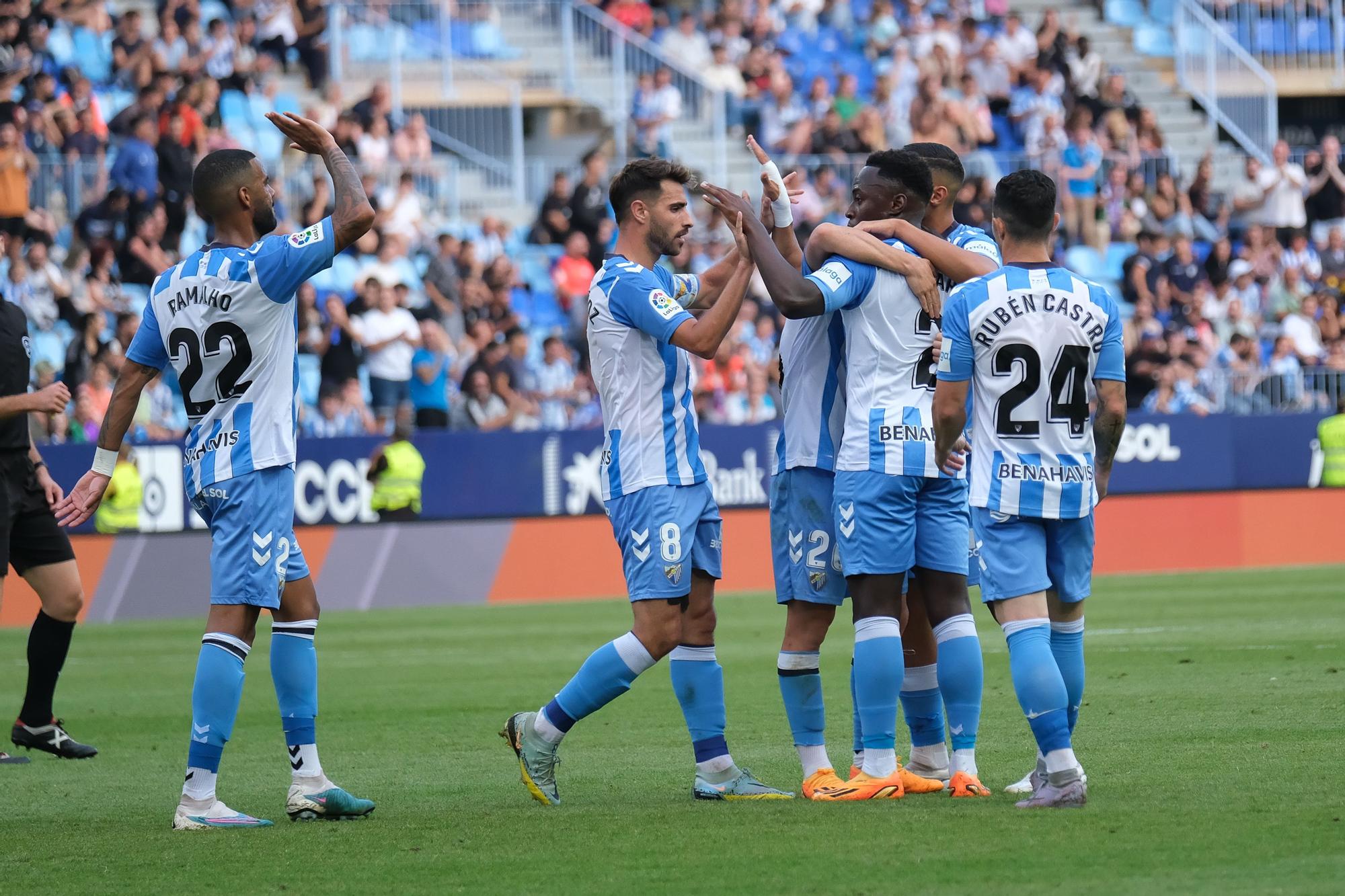 El Málaga CF - UD Ibiza, último partido de la Liga 22/23, en imágenes