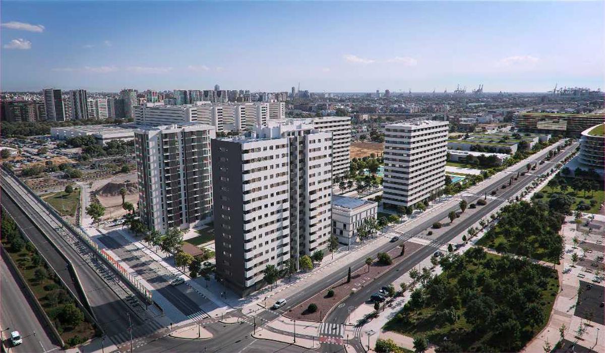 Recración del edificio que va a construir Metrovacesa en Turianova.