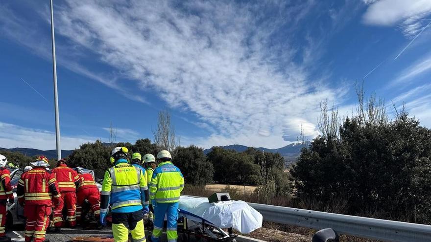 Un accidente en la AP-6 en Guadarrama, Madrid, deja cinco heridos