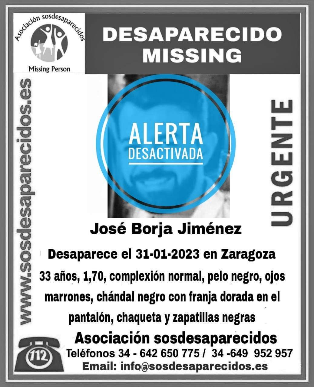 José Borja Jiménez ya ha sido localizado