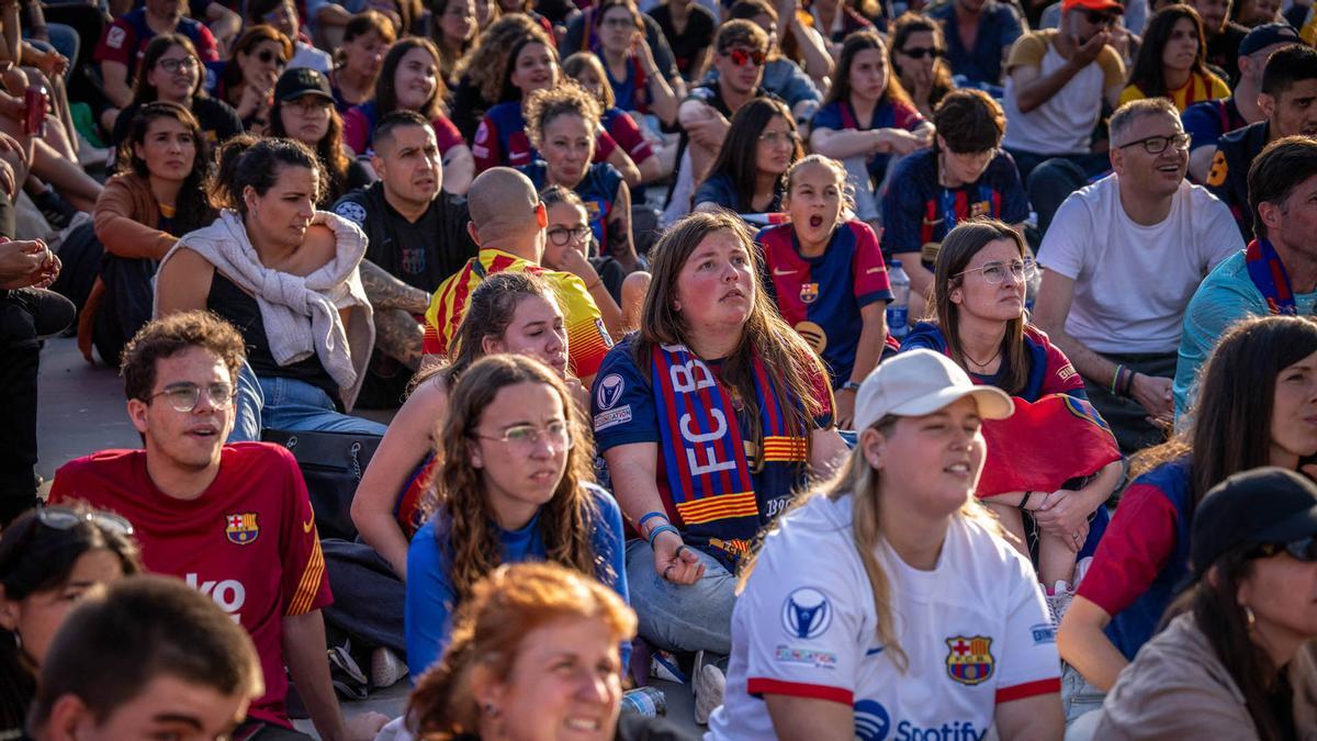 Ambiente en Barcelona por la  final de la Champions femenina Barça-Arsenal
