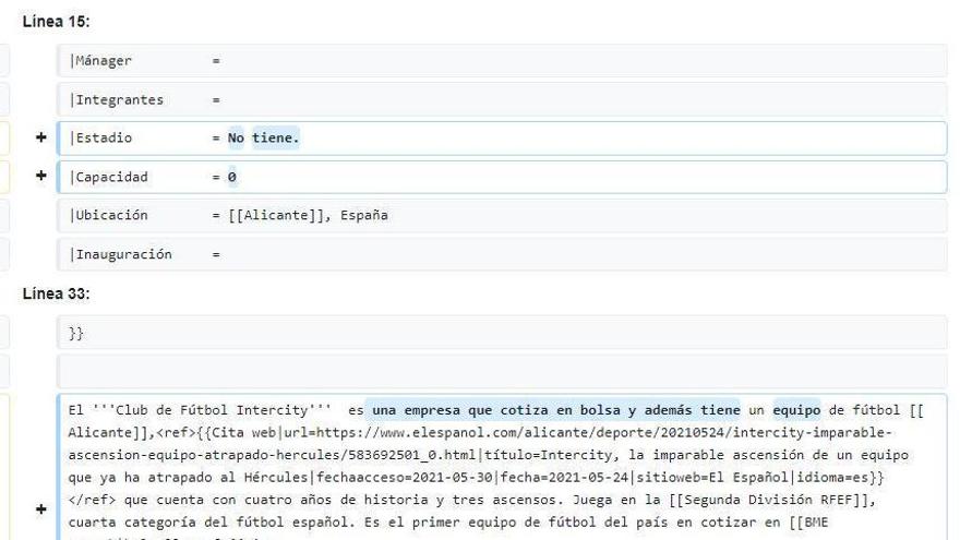 Troleo al Intercity en la Wikipedia