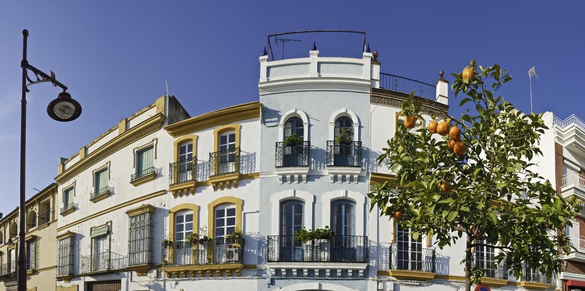 Casas coloridas en Triana, Sevilla