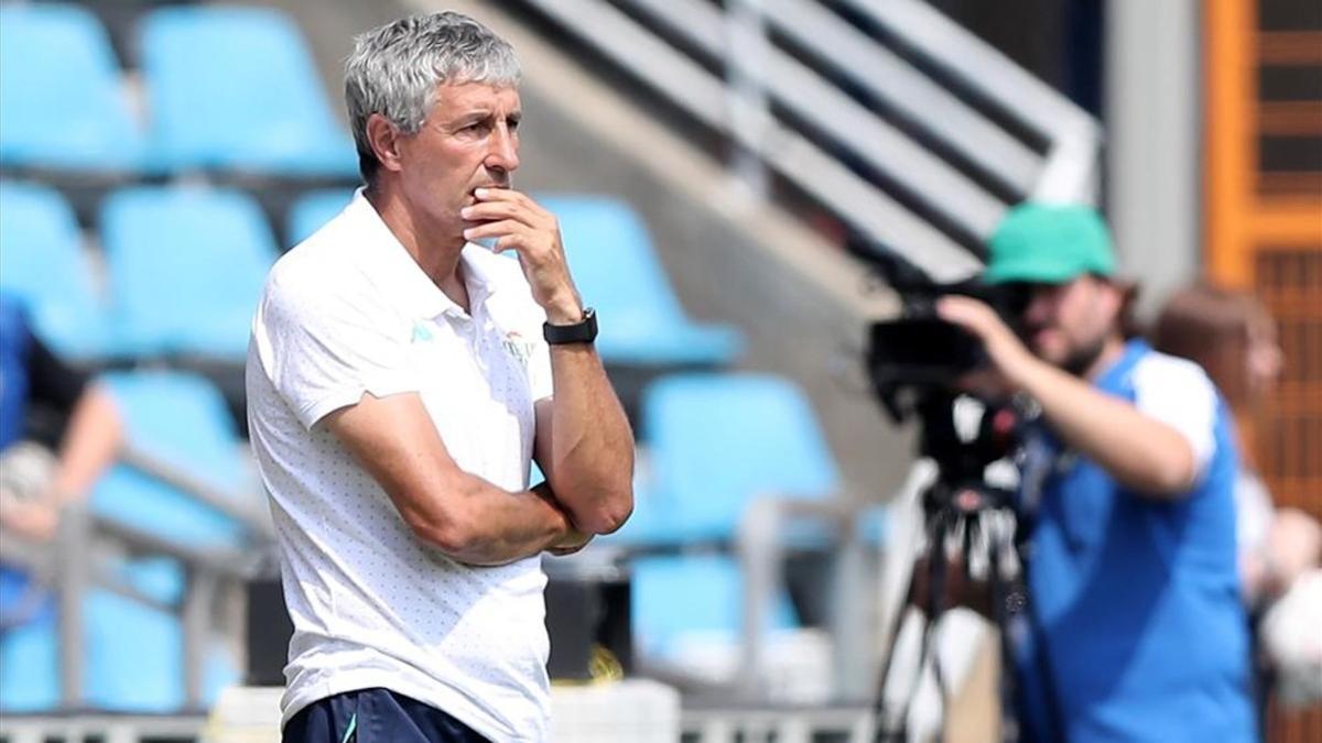 Quique Setién en la pretemporada del Real Betis