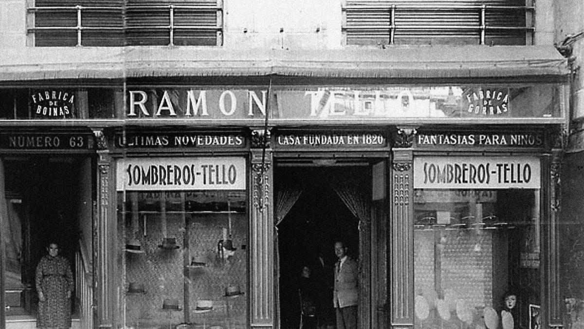 Oficinas y despacho para ventas de la veterana fábrica de boinas, sombreros y gorras de Ramón Tello, 1946