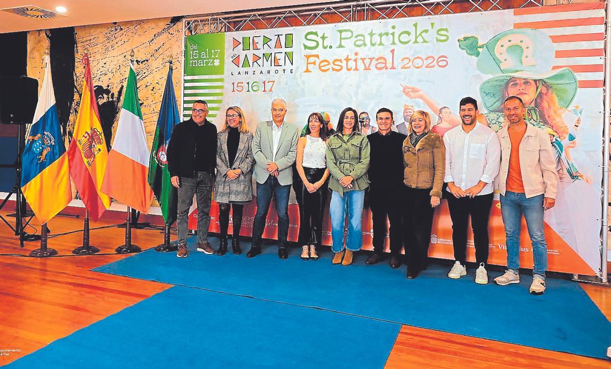 Presentación de los actos del festival de San Patricio en Puerto del Carmen.