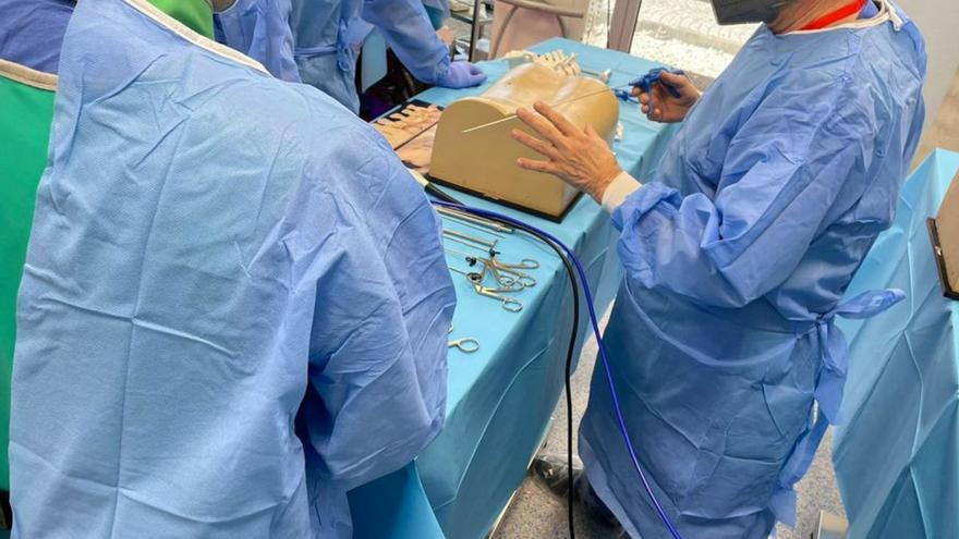 Cirujanos gallegos se forman en una novedosa técnica para operar la hernia discal