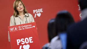 La ministra de Educación, Pilar Alegría, portavoz de la Ejecutiva del PSOE, que ha mantenido este lunes su primera reunión del año.  