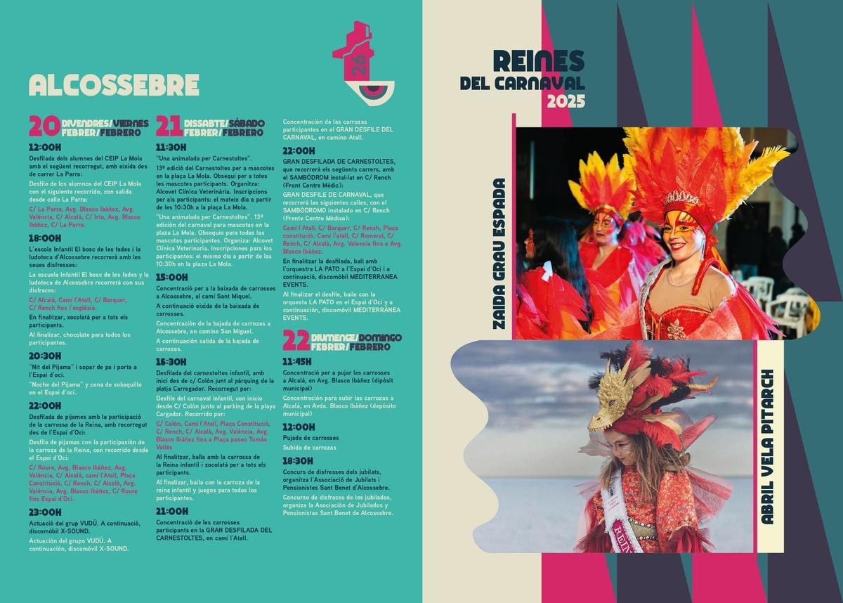 Programación del Carnaval de Alcossebre.