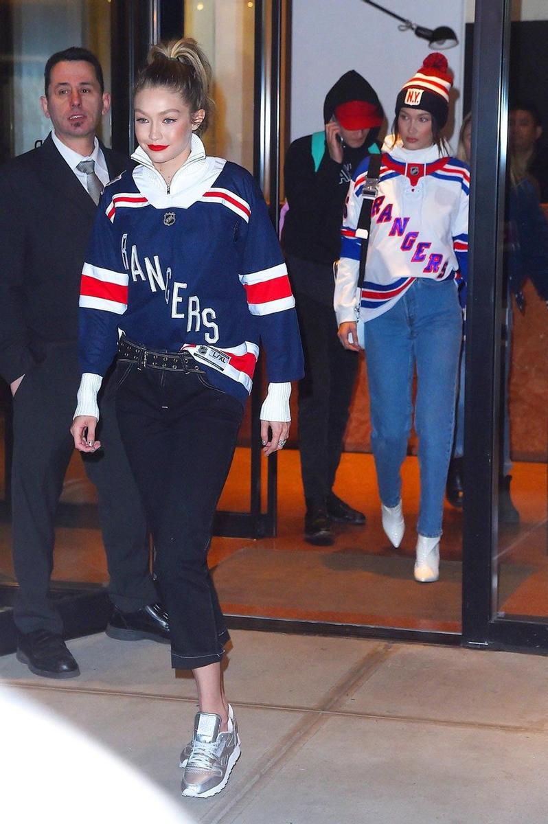 Gigi y Bella Hadid, preparadas para ver a los Rangers en Nueva York