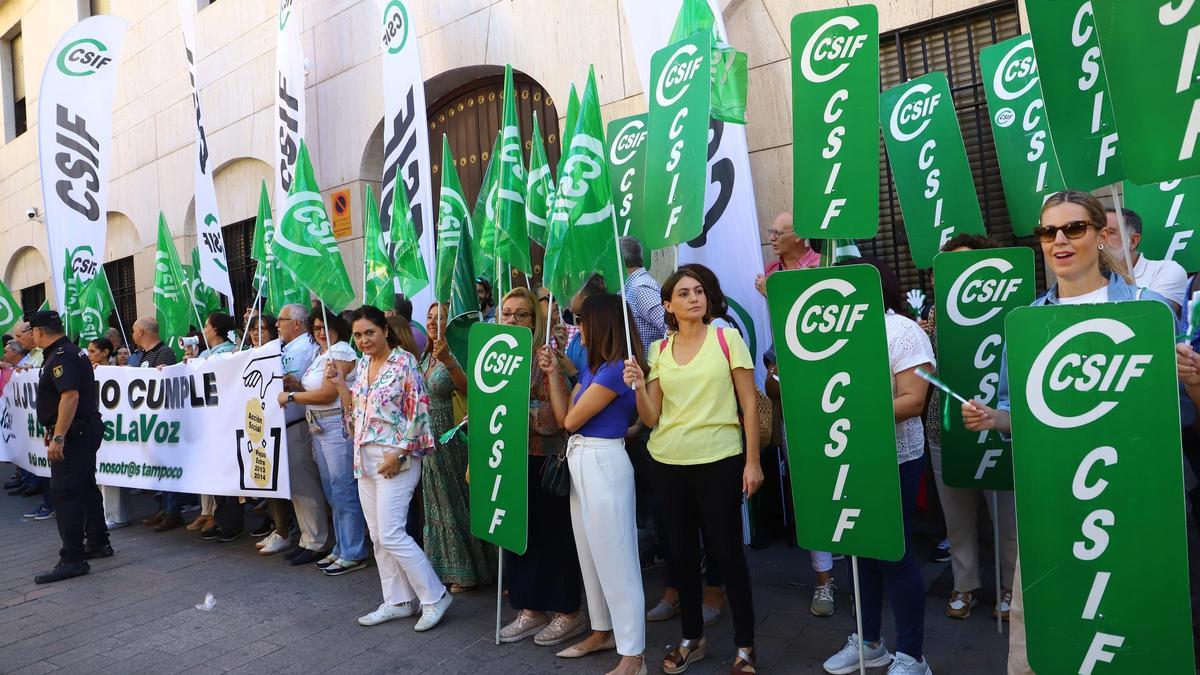 Protesta del sindicato CSIF en Córdoba, en una imagen de archivo.