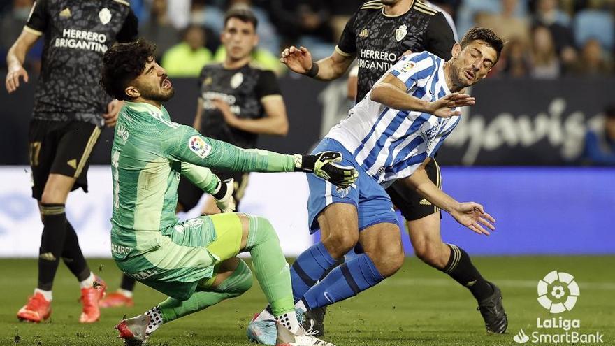El Málaga dispuso de ocasiones, pero no estuvo acertado en el área rival