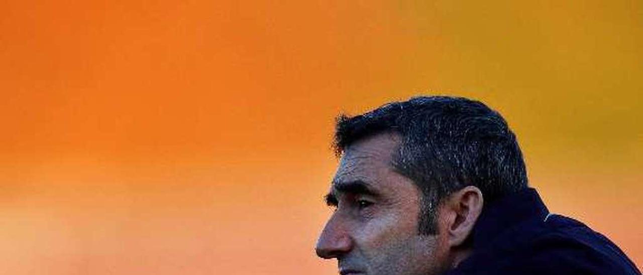 Ernesto Valverde, en un entrenamiento.