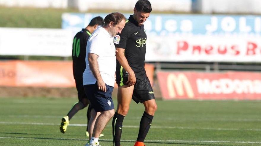 Sergio, tras lesionarse en un encuentro de pretemporada.