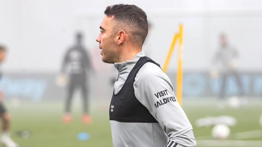 Iago Aspas vuelve a entrenar con el grupo en la ciudad deportiva de Mos