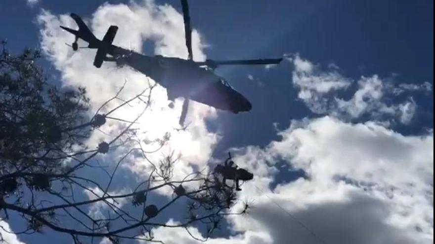 El ciclista de Suera, evacuado en helicóptero.