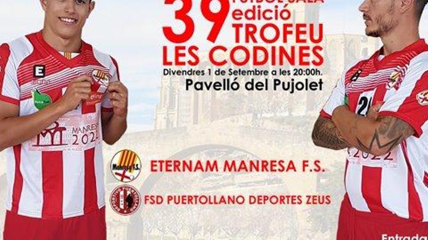 Cartell anunciador del Trofeu les Codines amb els jugadors Carles Lavado i Carlos Corvo