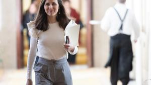 La secretaria general de Podemos, Ione Belarra, a su llegada a una reunión de la Junta de Portavoces, en el Congreso de los Diputados.