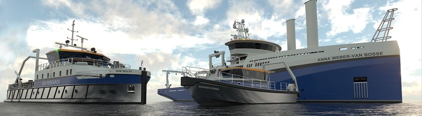 Los tres nuevos barcos oceanográficos para Holanda.