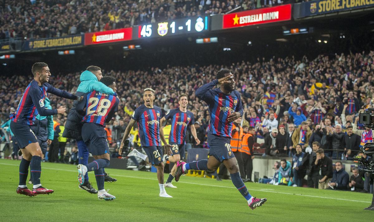 Kessié celebrando el gol del triunfo durante ‘el clásico’ ante el Real Madrid
