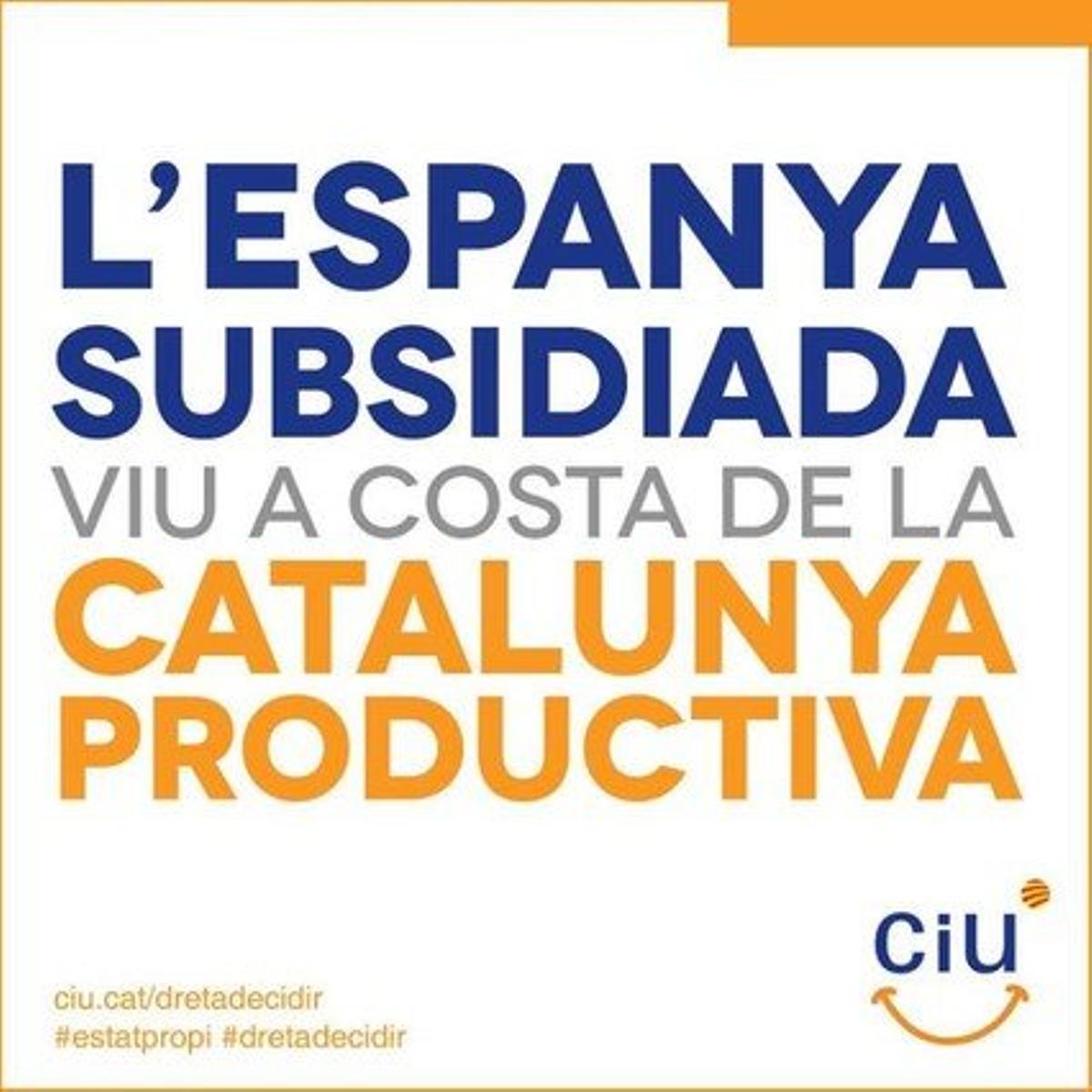 Un polémico cartel de CiU colgado en Facebook revoluciona las redes sociales