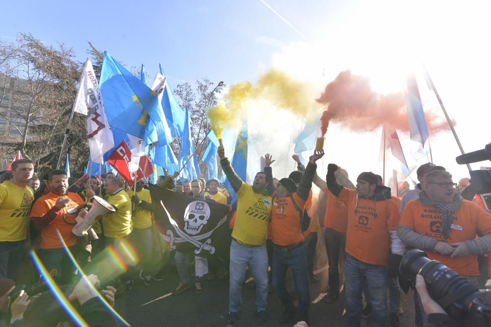 Manifestación de trabajadores de Alcoa en Madrid