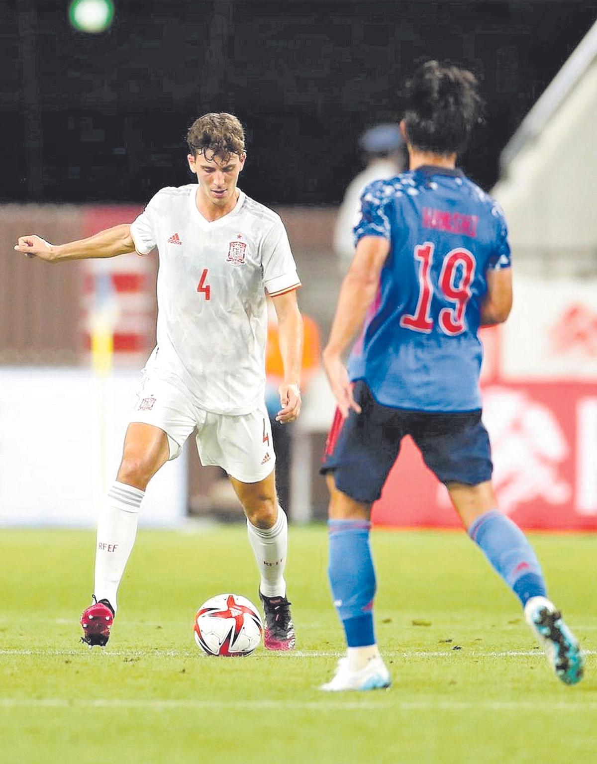 Pau Torres, en el único amistoso de hace unos días contra Japón (1-1)