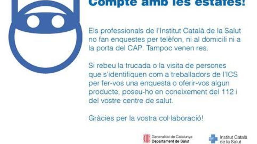 El cartell per alertar del fet