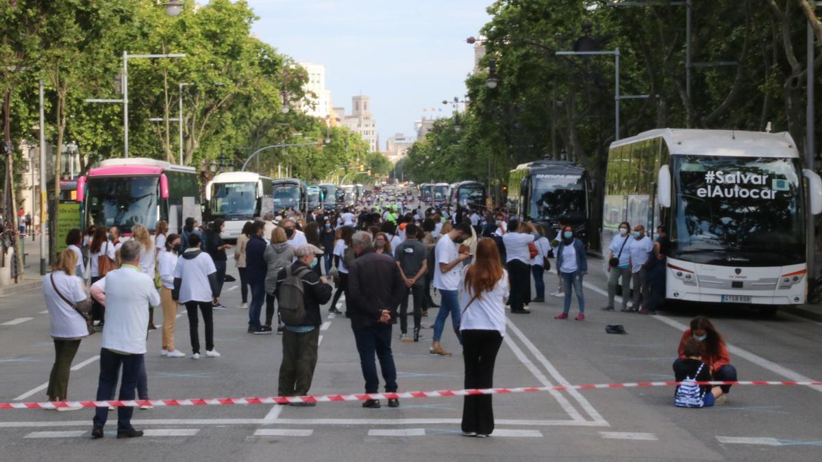 Protesta del sector turístico, en Barcelona