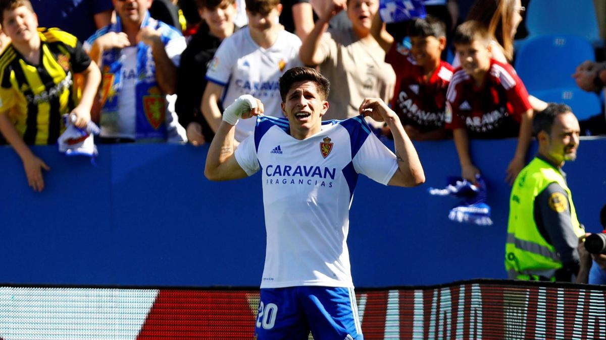 Giuliano Simeone celebra su magnífico gol al Leganés.