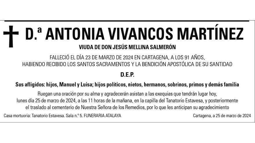 Dª Antonia Vivancos Martínez