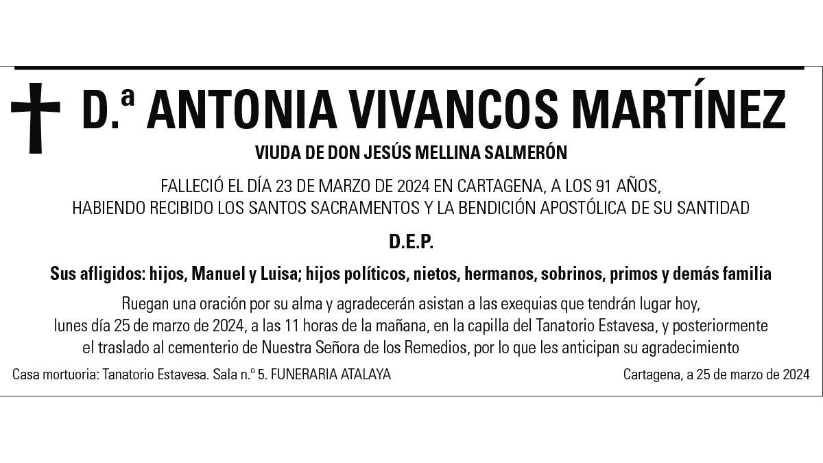 Dª Antonia Vivancos Martínez