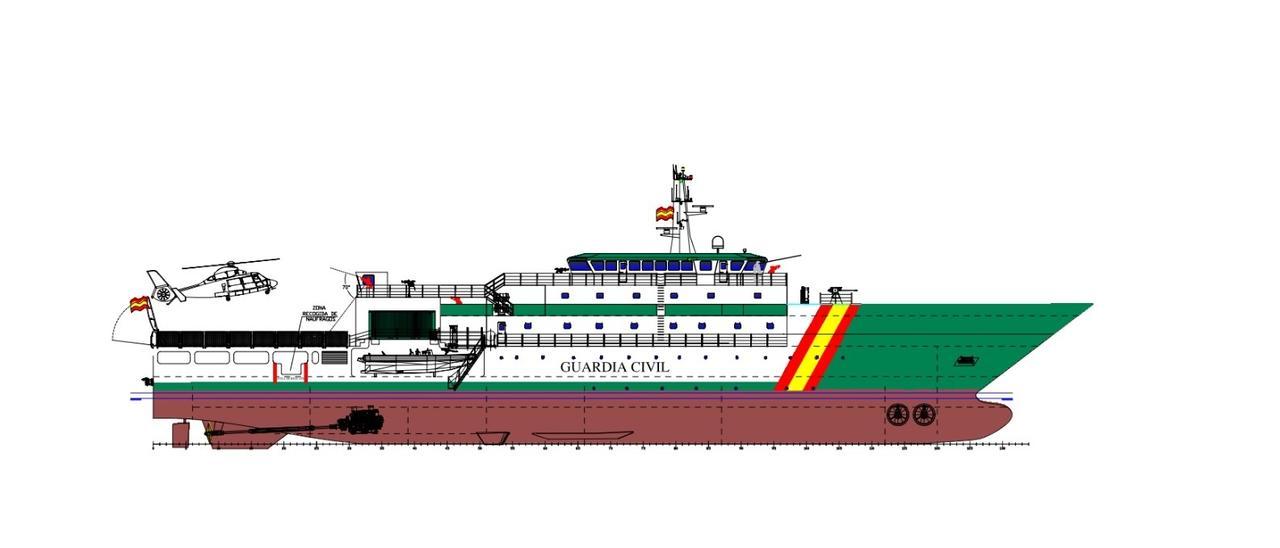 Diseño final de la nueva patrullera.